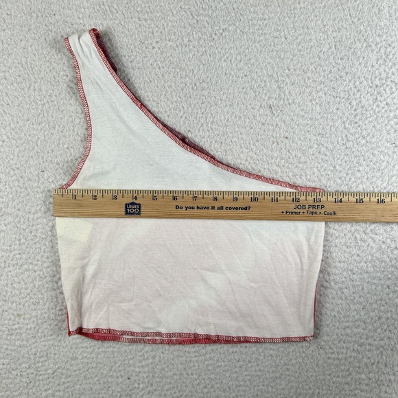 Vintage Outlaw Shirt Womens Medium Tie Dye One Shoulder Crop USA Y2K Grunge - Picture 11 of 13